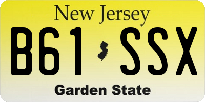 NJ license plate B61SSX