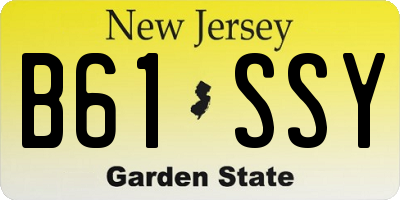 NJ license plate B61SSY