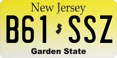 NJ license plate B61SSZ