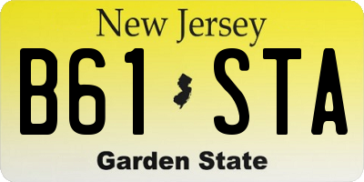 NJ license plate B61STA