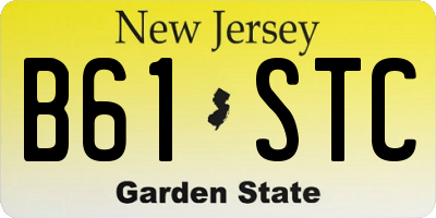 NJ license plate B61STC