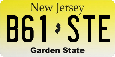 NJ license plate B61STE