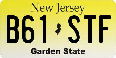 NJ license plate B61STF