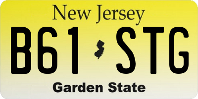 NJ license plate B61STG