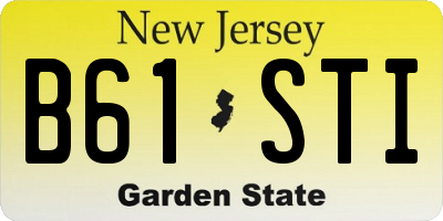 NJ license plate B61STI