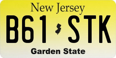 NJ license plate B61STK