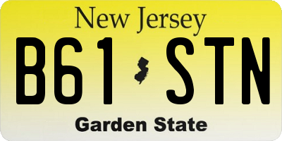 NJ license plate B61STN