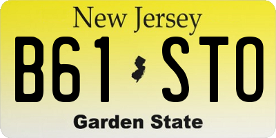 NJ license plate B61STO