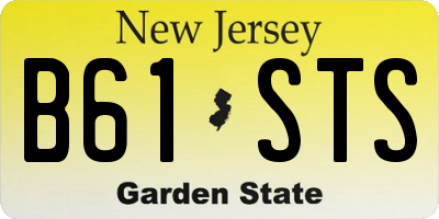 NJ license plate B61STS