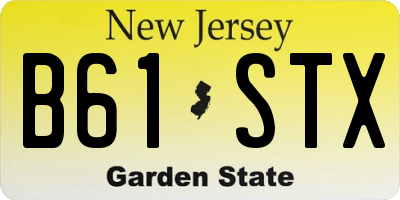 NJ license plate B61STX