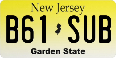 NJ license plate B61SUB