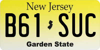 NJ license plate B61SUC