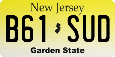 NJ license plate B61SUD