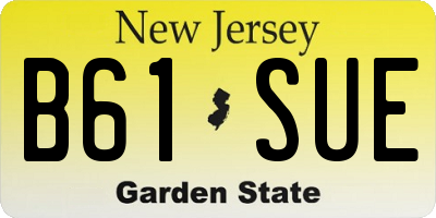 NJ license plate B61SUE