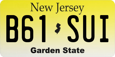 NJ license plate B61SUI