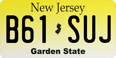 NJ license plate B61SUJ