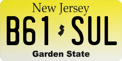 NJ license plate B61SUL