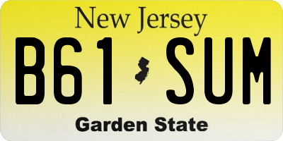 NJ license plate B61SUM