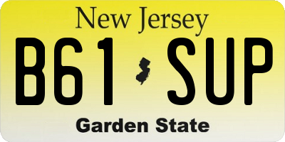 NJ license plate B61SUP