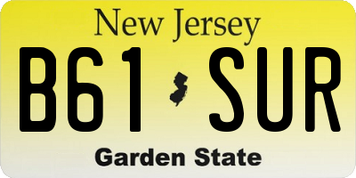 NJ license plate B61SUR