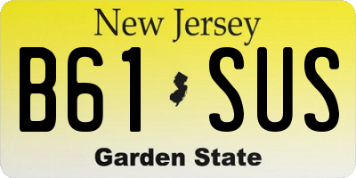 NJ license plate B61SUS