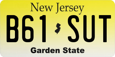NJ license plate B61SUT