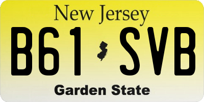 NJ license plate B61SVB