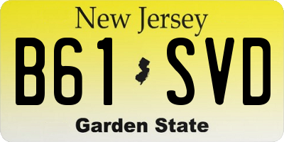 NJ license plate B61SVD