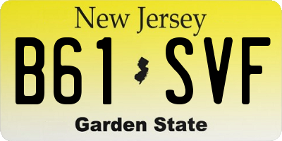 NJ license plate B61SVF