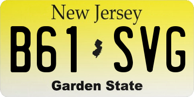 NJ license plate B61SVG