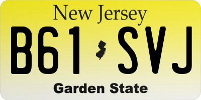 NJ license plate B61SVJ