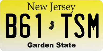 NJ license plate B61TSM