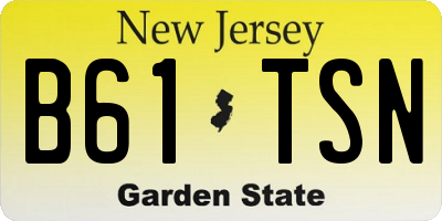 NJ license plate B61TSN