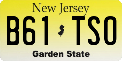NJ license plate B61TSO