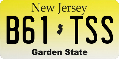 NJ license plate B61TSS