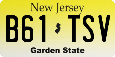 NJ license plate B61TSV