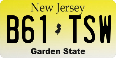 NJ license plate B61TSW