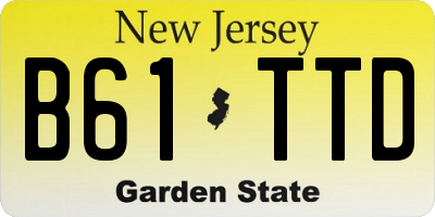 NJ license plate B61TTD