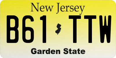 NJ license plate B61TTW