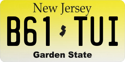 NJ license plate B61TUI