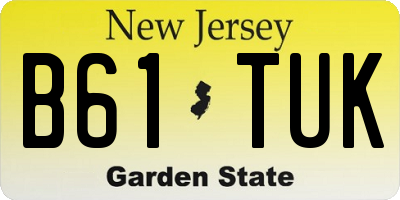 NJ license plate B61TUK