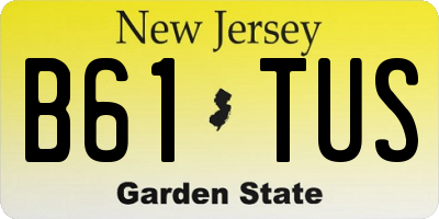 NJ license plate B61TUS