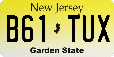 NJ license plate B61TUX