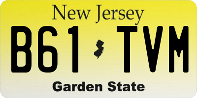 NJ license plate B61TVM