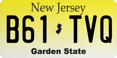 NJ license plate B61TVQ
