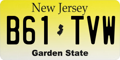 NJ license plate B61TVW