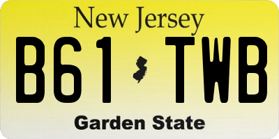 NJ license plate B61TWB
