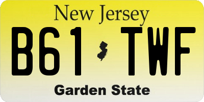 NJ license plate B61TWF