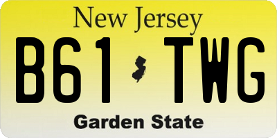 NJ license plate B61TWG