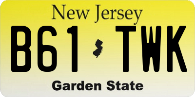 NJ license plate B61TWK